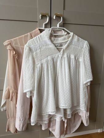 Sommer Bluse Set: Rosa & Weiss, verschiedene Grössen!