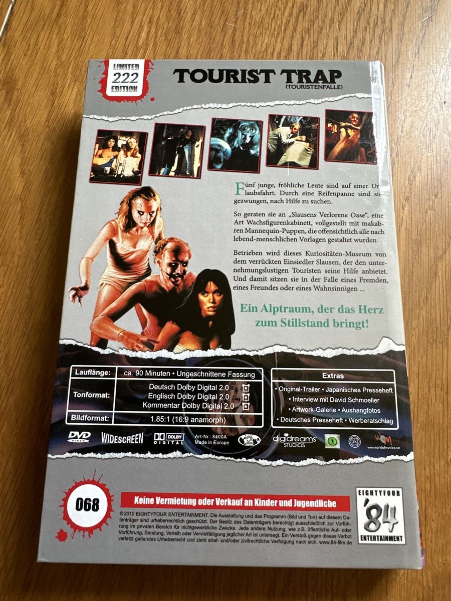 Tutti i DVDs: Tourist Trap große Hartbox 84 Entertainment – Usato da Benken ZH venduto da Audi-erich 1