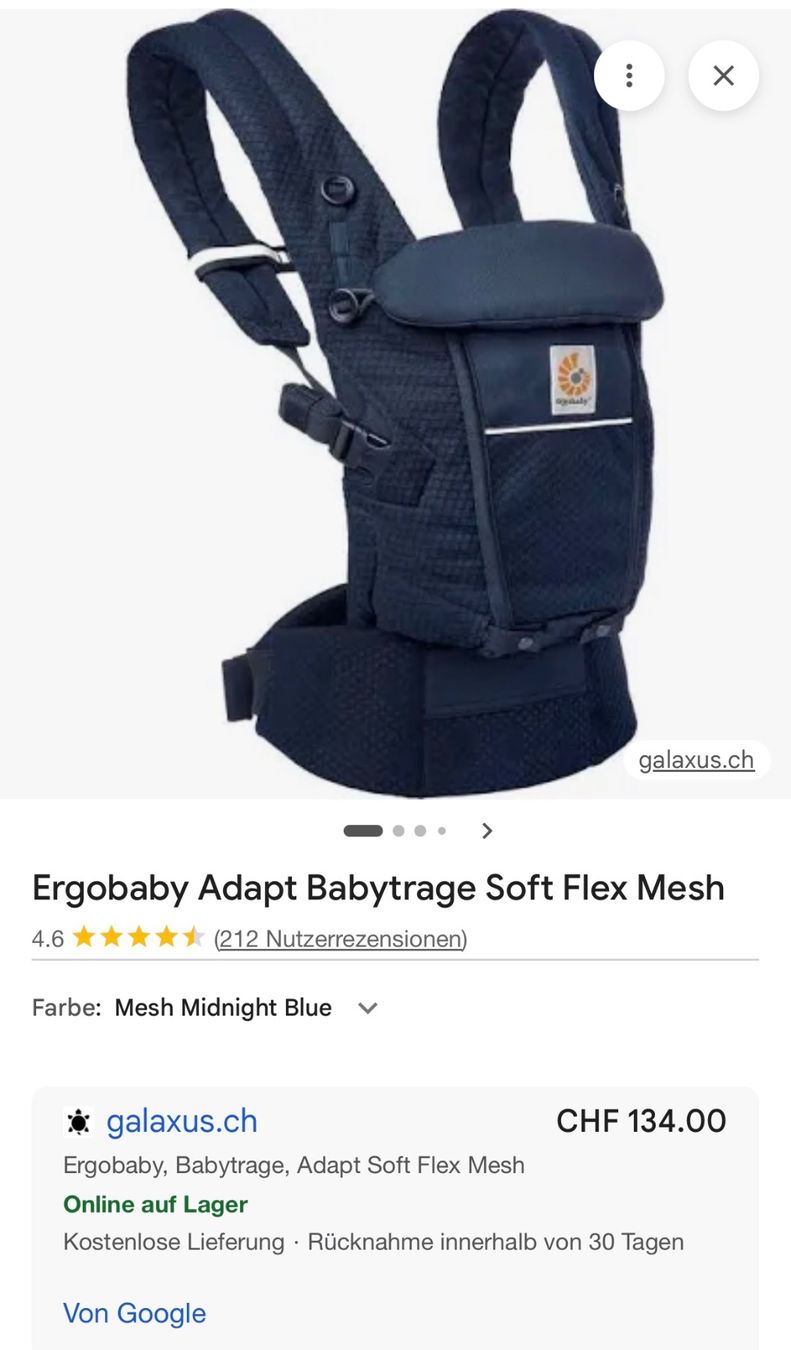 Ergo Baby Marsupi portabebè: Ergobaby Babytrage mesh – Usato da Winterthur venduto da XandraD 3