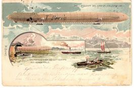 Zeppelin LZ1-abgest. am Starttag 2. Juli 1900 in Konstanz