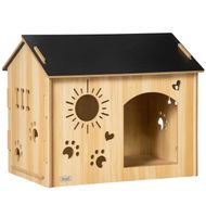 Hundehütte aus Holz Kleintierhaus mit Lüftungsöffnungen Hund