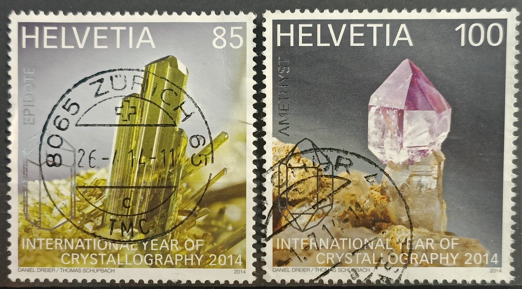 Alle Briefmarken: 2014 Kristallographie Top Stempel – Gebraucht aus Dübendorf von goeggi79