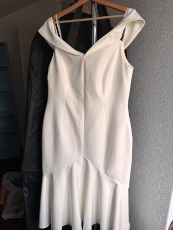 Kleid COAST weiss Bardot Peplum Brautkleid Grösse 16 neu