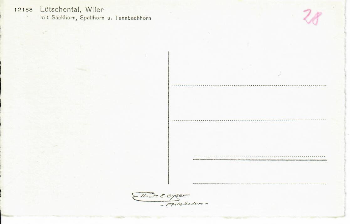 Cartoline postali: Lötschental Wiler – Usato da Hochdorf venduto da Ziegel-16 1