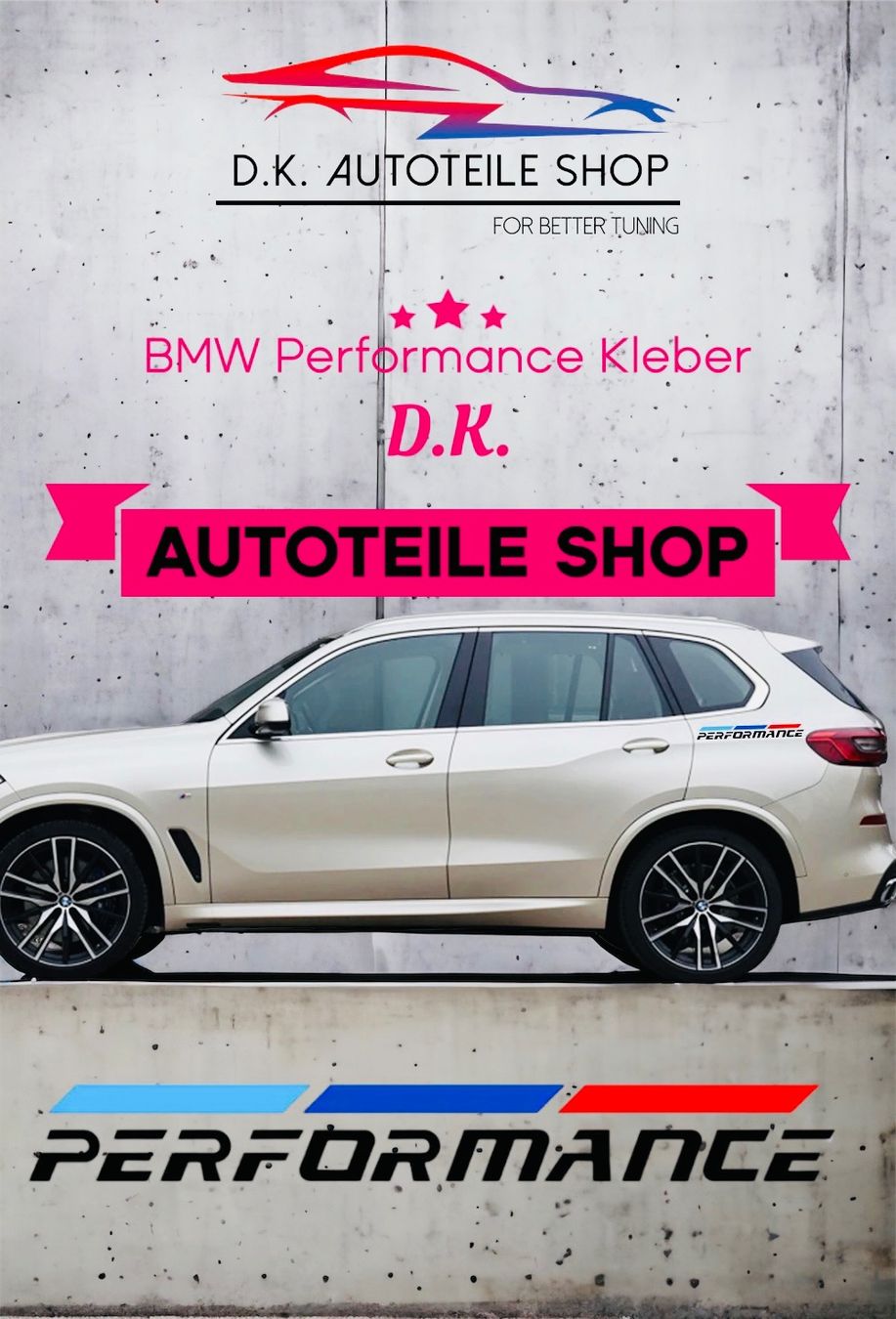 Sticker: BMW M Performance Kleber 50 cm Lang 2er Set Neu – Nuovo e nell'imballaggio originale da Balsthal venduto da D.K.Autoteile8