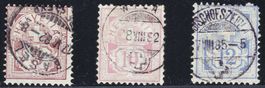 1882 Ziffermuster, weisses Papier 54 - 56  gest. ʘ, KP 285.-