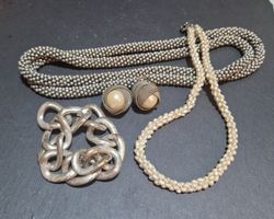 Modeschmuck Konvolut Ketten und Ohrclips gebrauchter Zustand