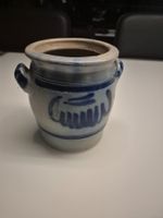 Rustikale Keramiktopf/Übertopf mit blauem Dekor, Vintage ...