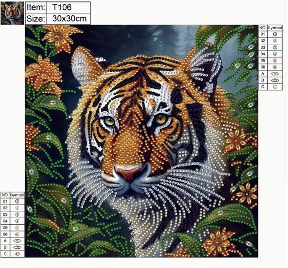 Kit bricolage: Diamond Painting Tiger-21-Poly-226 – Nuovo e nell'imballaggio originale da Obergösgen venduto da Diydiamant 2