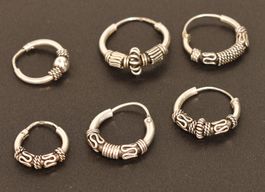 Vintage Silber-Kreolen Lot (6 Stück / Einzelohrringe)