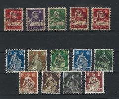 BRIEFMARKEN - SCHWEIZ - SAMMLUNG W. TELL + HELVETIA AB 1922