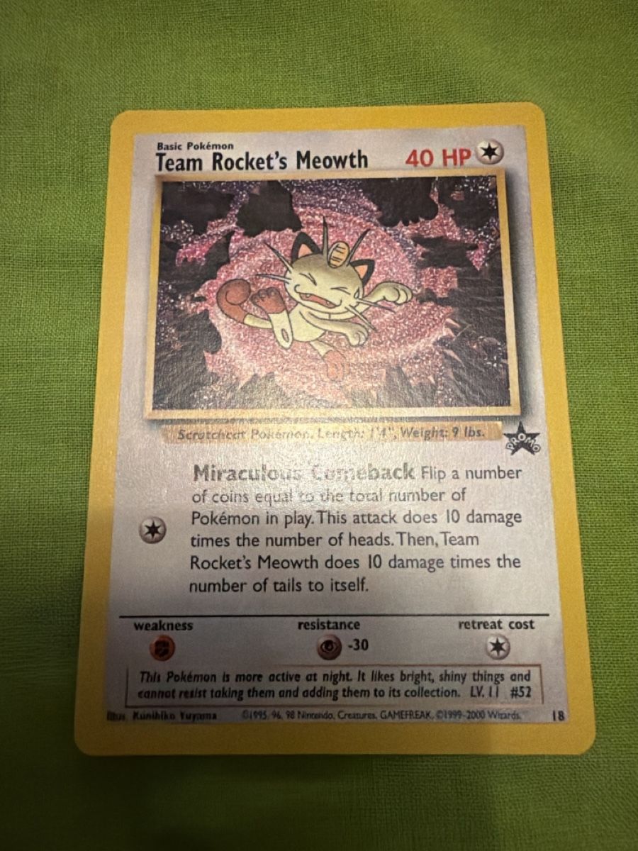Pokémon Carte collezionabili: Pokemon team rocket’s meowth promo – Usato da Massagno venduto da pokecoach