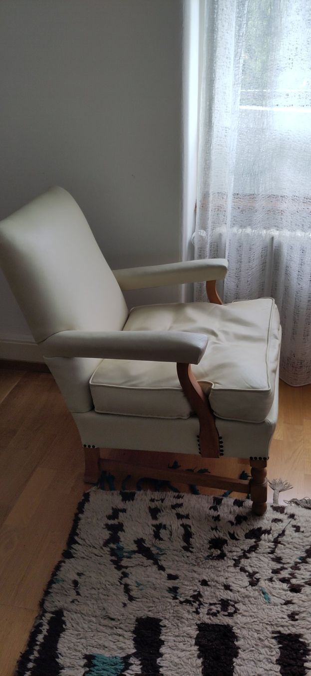 Fauteuils: Vintage-Sessel in hellbeigem Leder – D'occasion à Zürich par MB0703 2