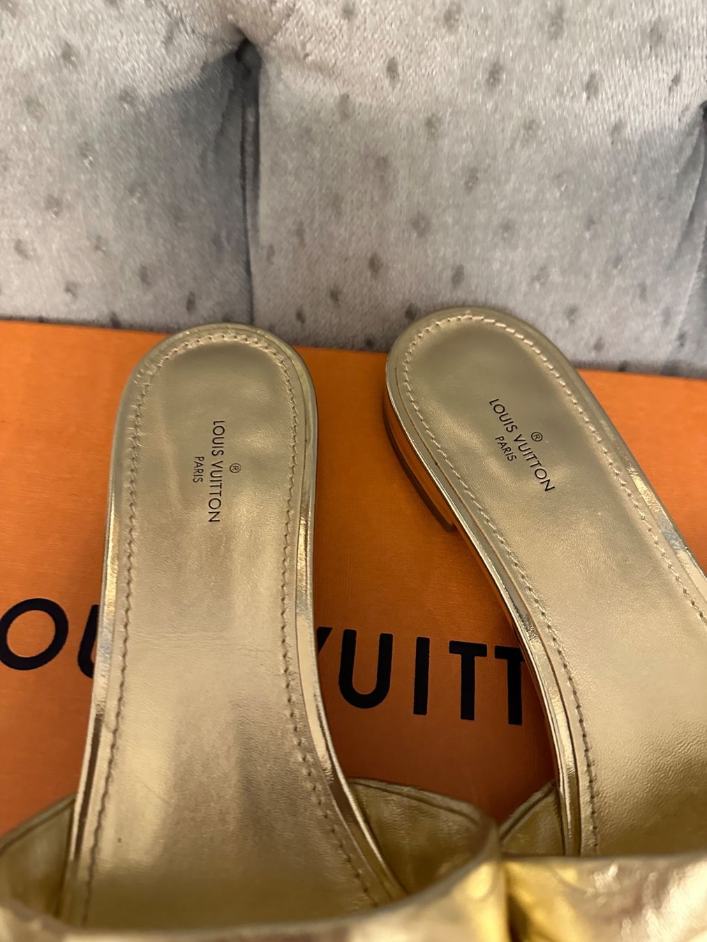 Louis Vuitton Scarpe da donna: Louis Vuitton Sandalen Gold Gr. 40 – Usato da Basel venduto da Blausara707 6