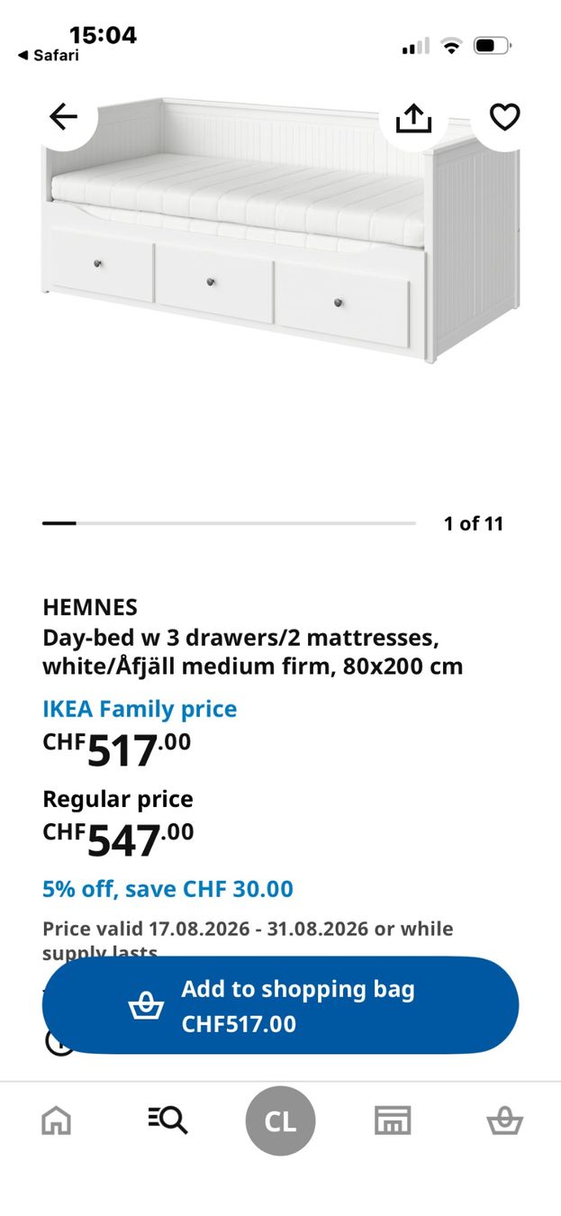 Ikea Betten: Hemnes Sofa lit /comme neuf – Gebraucht aus Vollèges von mou_6yk8 4