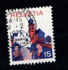 Tutti i francobolli: 1973/75 - Landschaftsbilder/Innerschweiz – Usato da Schaffhausen venduto da poststamp