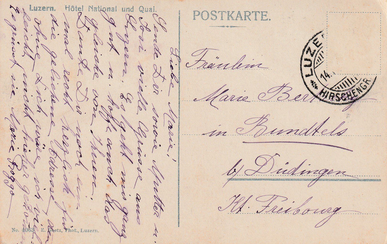 Cartoline postali: AK Luzern gelaufen – Usato da Fribourg venduto da schnalla92 1
