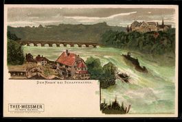 Schaffhausen, Rheinfall mit Schloss, um 