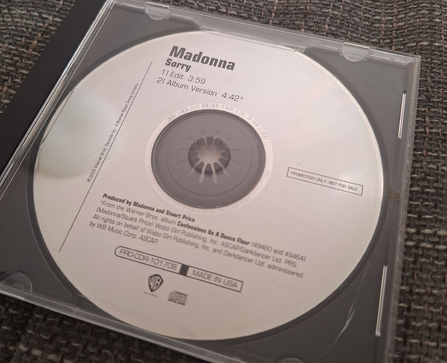 CD: Madonna Sorry CD USA – Usato da Luzern venduto da thomarco
