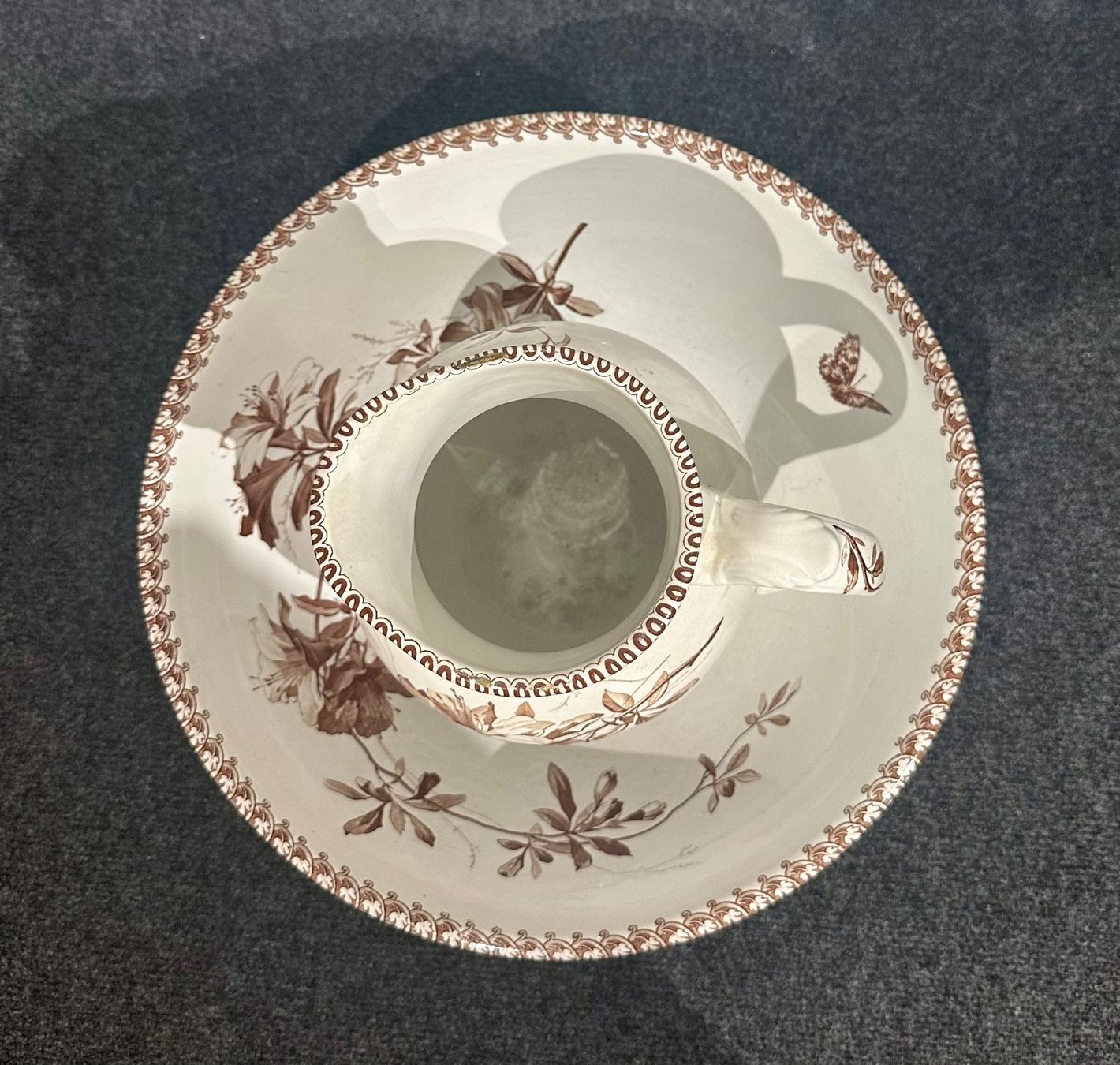 Ciotole: Antike Waschgarnitur mit Blumenmuster – Usato da Basel venduto da artthings4you 1
