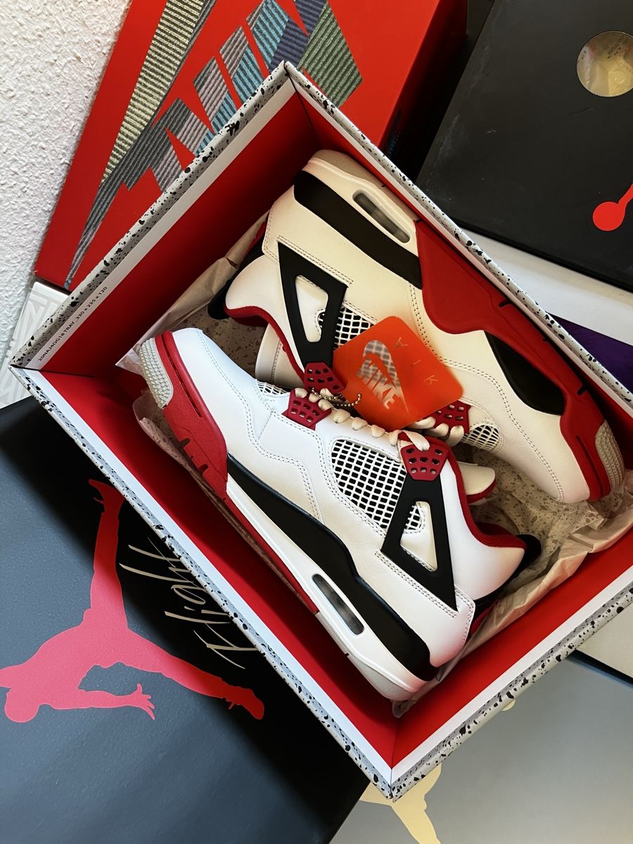 Jordan Scarpe da uomo: Jordan 4 Fire Red, Grösse 42 – Nuovo e nell'imballaggio originale da Liebefeld venduto da donetasy