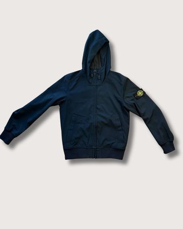 Stone Island Light Soft Shell-R Jacke navy mit Kapuze, M