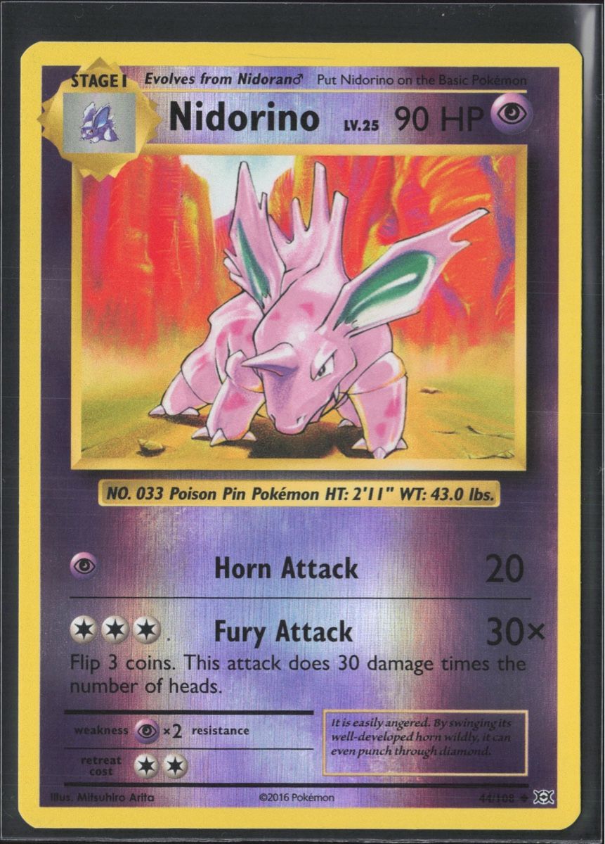 Pokémon Carte collezionabili: POKÉMON / Nidorino / Evolutions / Reverse 🇺🇸 – Usato da Herzogenbuchsee venduto da TCG-High-Quality