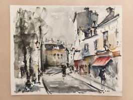 Aquarelle Montmartre 54 signée état trés bon