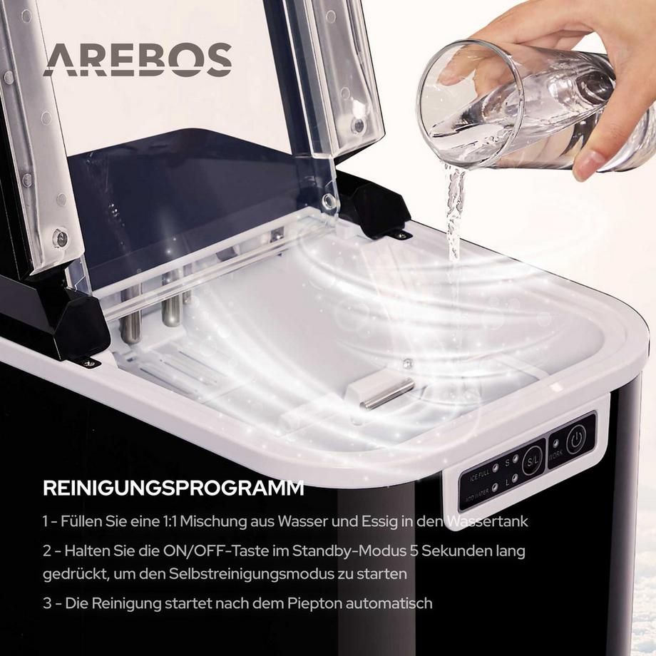 Elettrodomestici da cucina: Arebos Eiswürfelmaschine 2,2L Icemaker Eiswürfelbereiter – Nuovo (secondo la descrizione) da Nebikon venduto da warendiscount 6