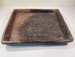 Vintage Primitiv Handarbeit Holzschale Holzplatte Platte
