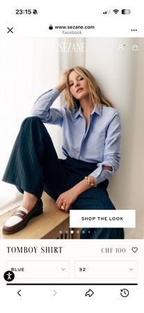 Sezane Hemd blau Grösse 36