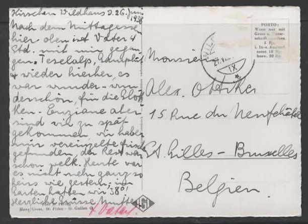 Cartes postales: WILDHAUS, SCHAFBERG, SÄNTIS  1938  (D – D'occasion à Ruggell par Masescha 1