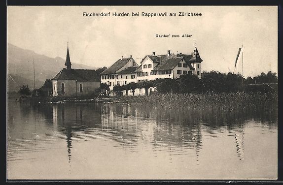 Cartoline postali: Hurden, Fischerdorf mit Kirche und Gasth – Usato da Berlin venduto da bartko-reher