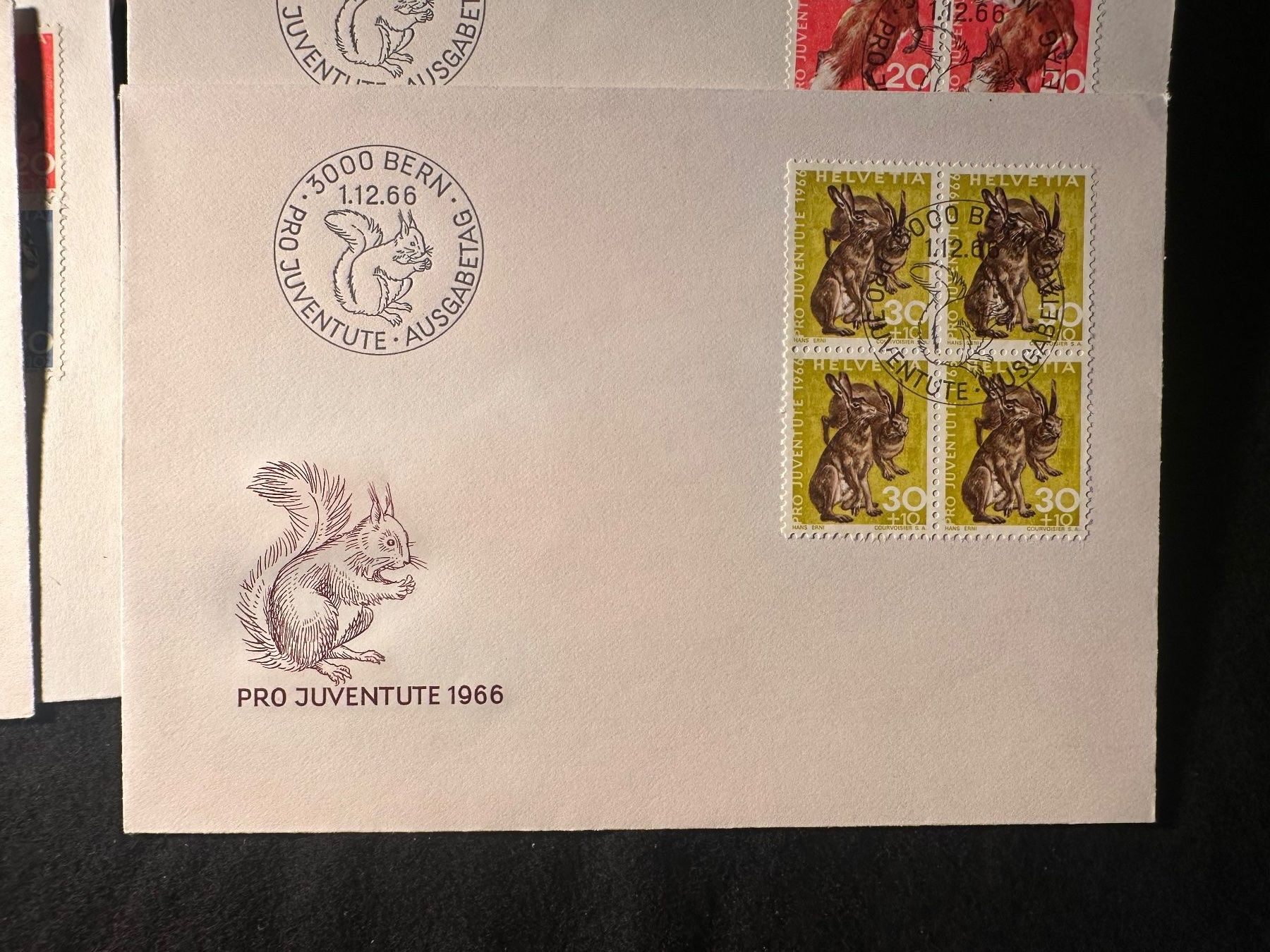 Alle Briefmarken: FDC 1966 Pro Juventute Schweiz Lot – Gebraucht aus Stettfurt von 2442 3