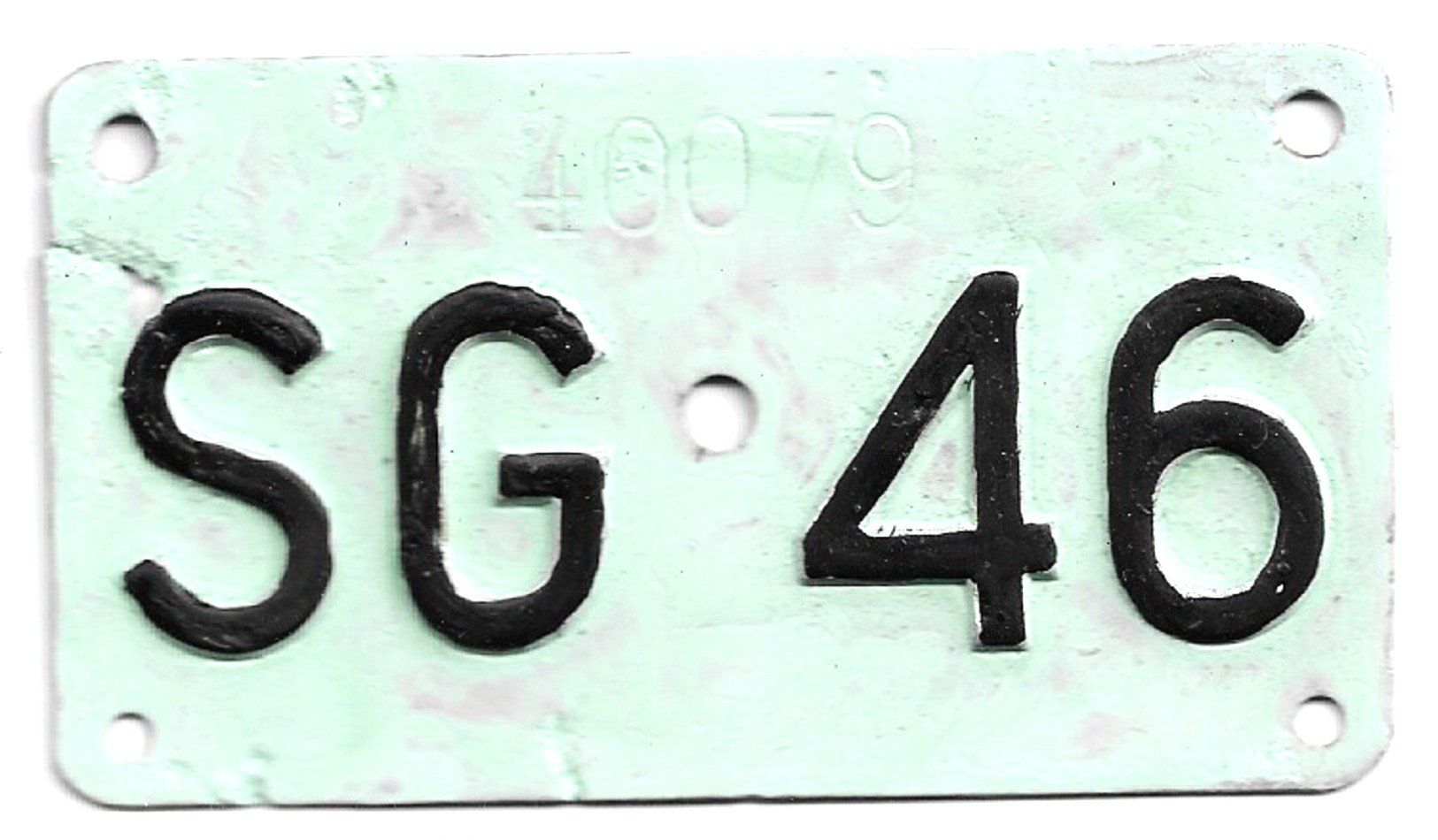 Insegne: Velonummer St. Gallen 1946 SG 46 – Usato da Bülach venduto da gmstart