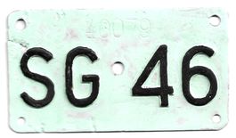 Velonummer St. Gallen 1946 SG 46