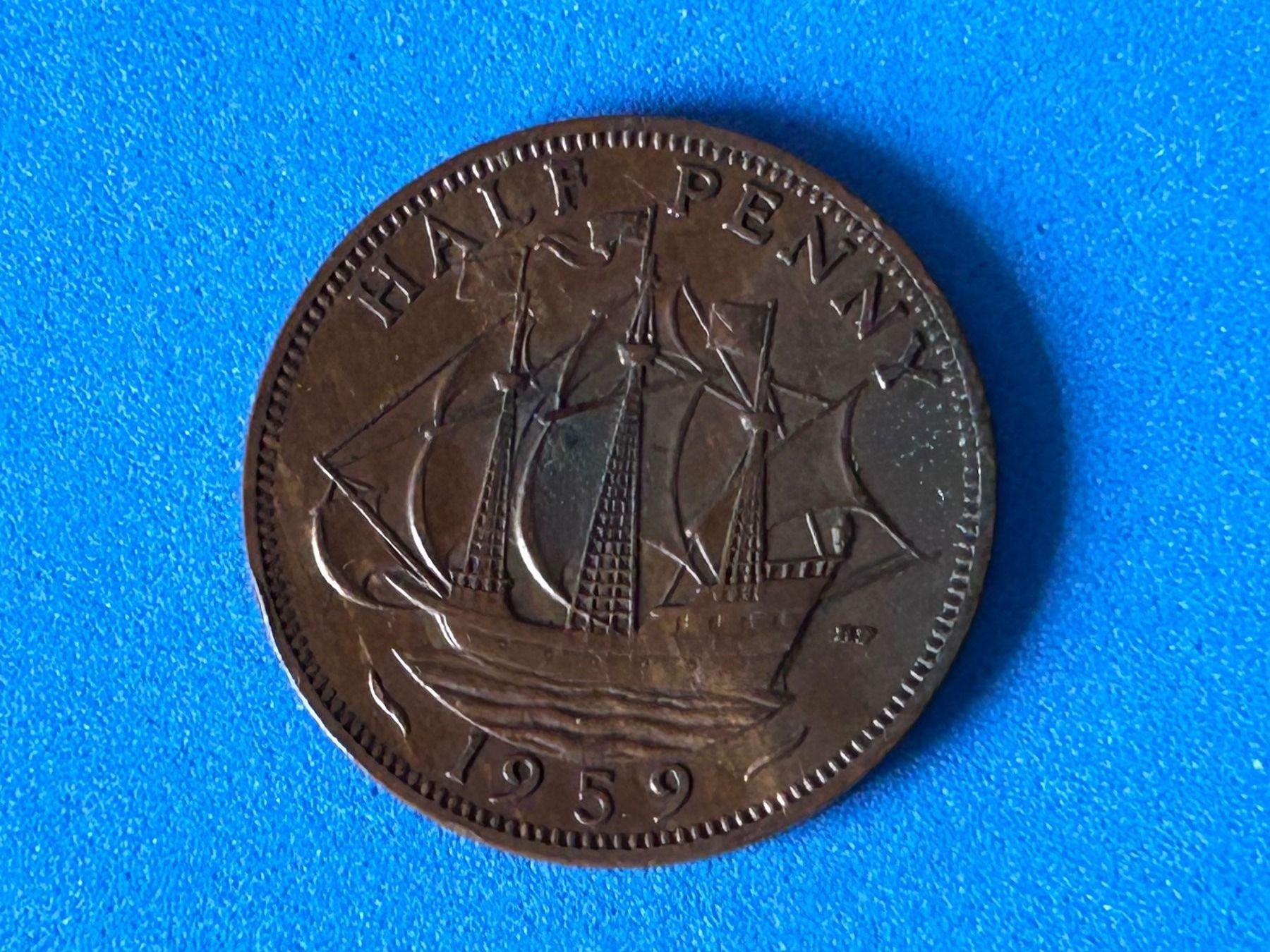 Tutti le monete: UK - Half Penny - Elizabeth II 1959 – Usato da Corcelles NE venduto da AJKader 4