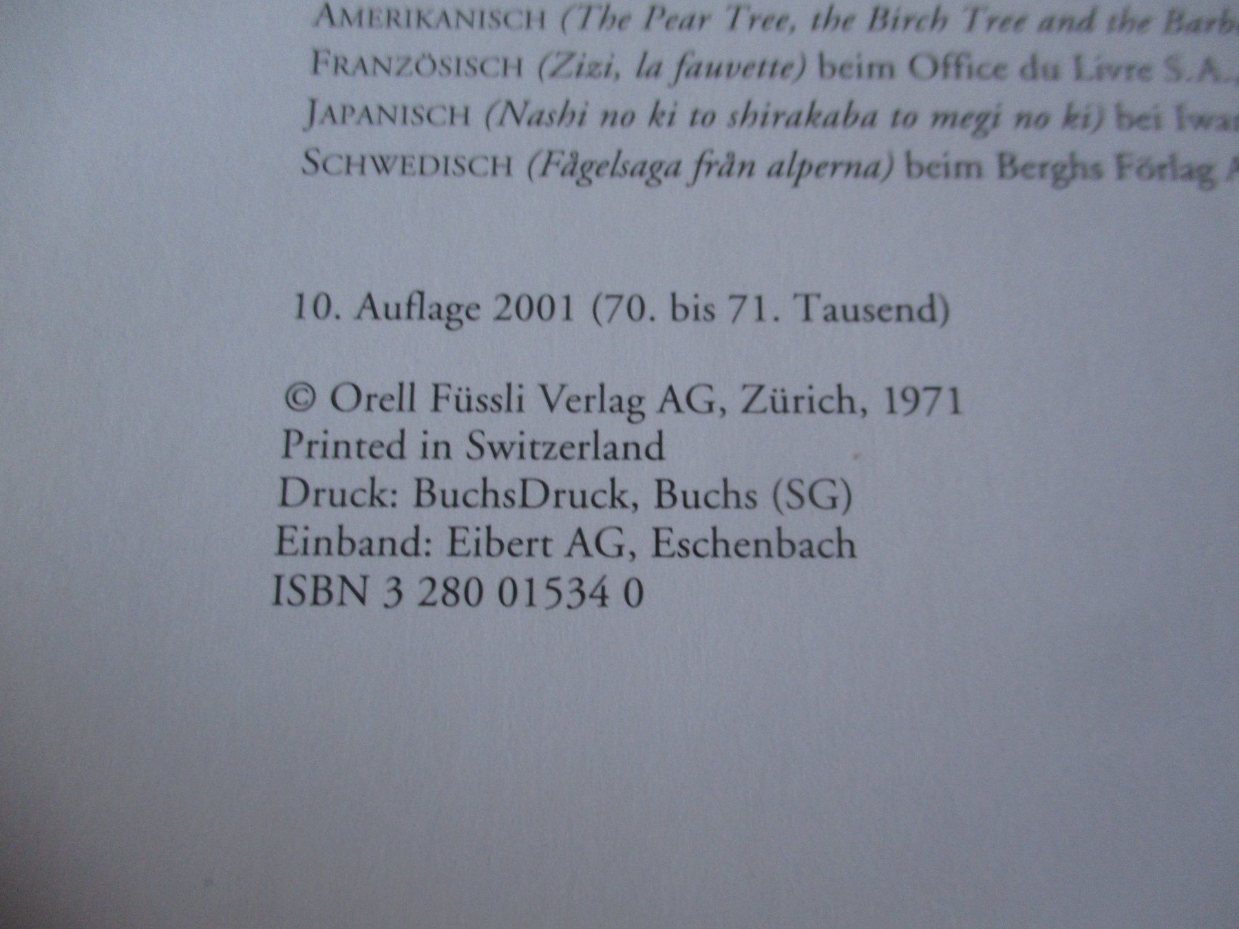 Libri: Buch Birnbaum Birke Berberitze, Carigiet – Usato da Birsfelden venduto da alles-muss-raus 1