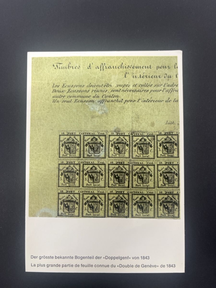 Cartoline postali: Ansichtskarte PTT-Museum Bern Doppelgenf 1843 – Usato da Muttenz venduto da Totkel