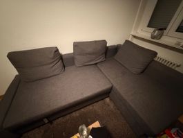 Grosses Ecksofa, Grau, Schlafsofa, Sofa