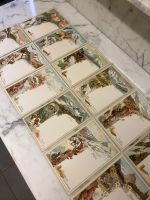 12 Stk. originale Suchard Menü-Karten, Alpen, Bergsteiger