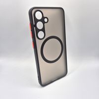 Samsung Galaxy S24 Hülle MagSafe Case Transparent Schwarz