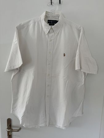 Ralph Lauren Hemd Kurzarm Weiss Polo Grösse 17 fit XXL