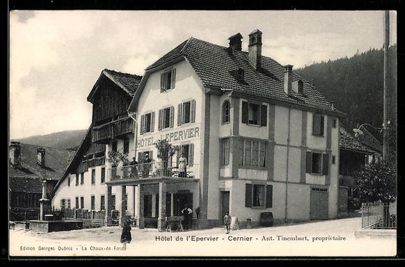 Cartoline postali: AK Cernier, Hotel de l'Epervier – Usato da Berlin venduto da bartko-reher