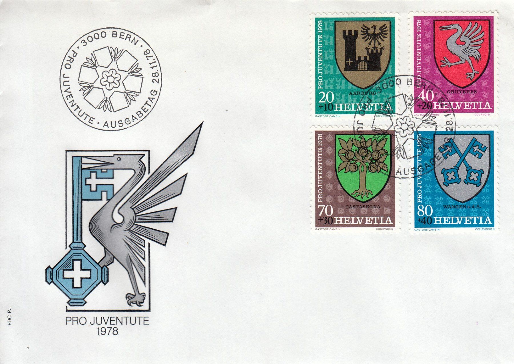 Tutti i francobolli: 1978+80 Pro Juventute Gemeindewappen 2 FDC – Usato da Spreitenbach venduto da Mustang_1105