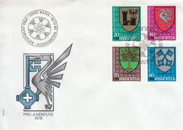 1978+80 Pro Juventute Gemeindewappen 2 FDC