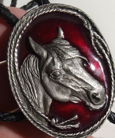 Bolo Tie Siskiyou 1987 Pferd Motiv 