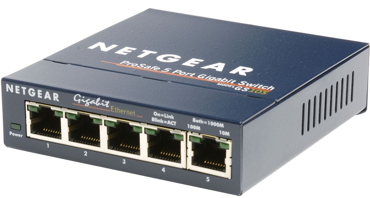 Netgear Hub & Switch: Netgear ProSafe 5 Poert Gigabit Switch GS105 – Usato da Luzern venduto da lang30 1
