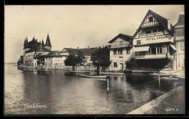 AK Steckborn, Uferpartie mit Hotel Krone