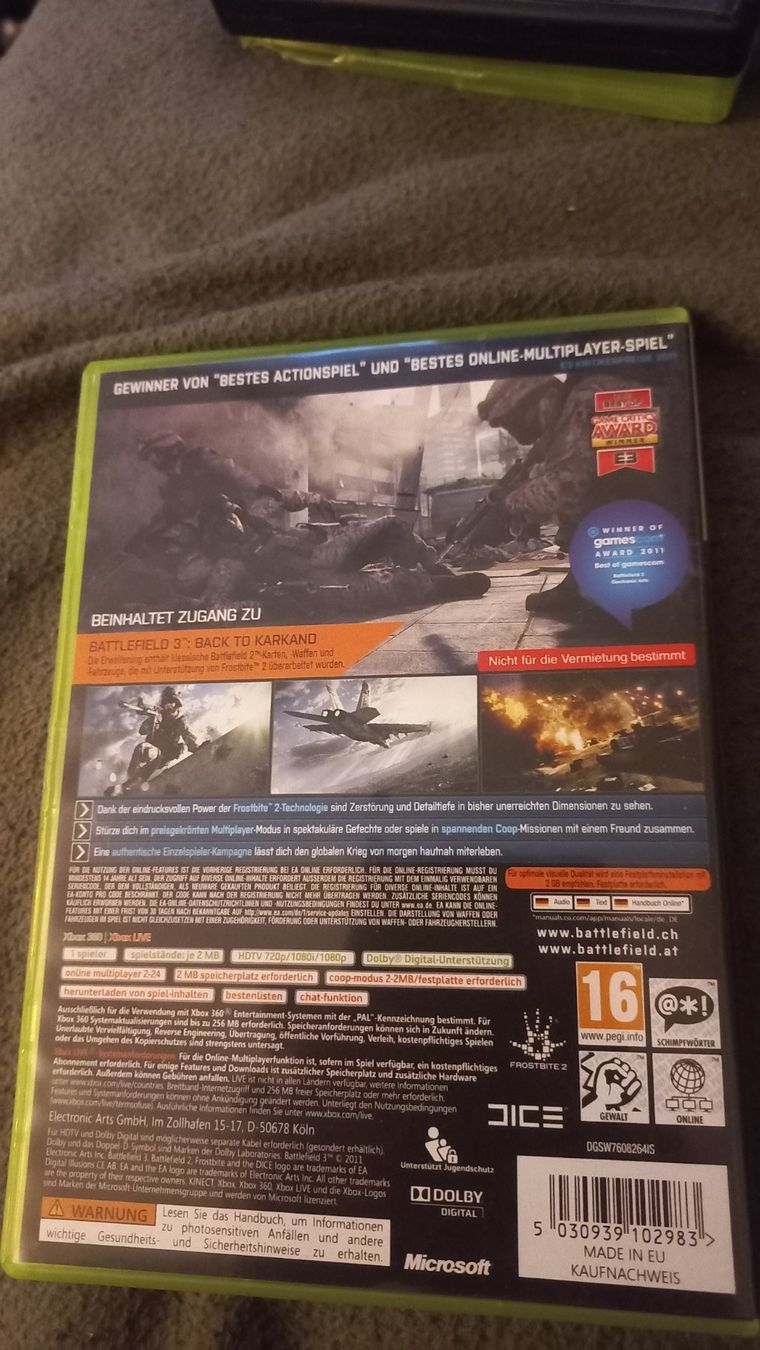 Giochi: Battlefield 3 Xbox360 Game – Usato da Olten venduto da Donatello1984 1
